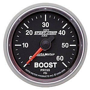 Autometer - Auto Meter Sport-Comp II Series, Boost Pressure 0-60psi (Mechanical)