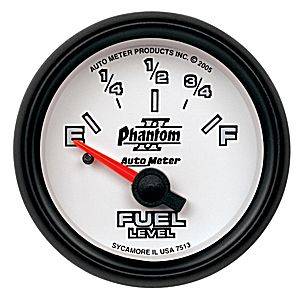 Autometer - Auto Meter Phantom II Series, Fuel Level (Short Sweep Electric) GM