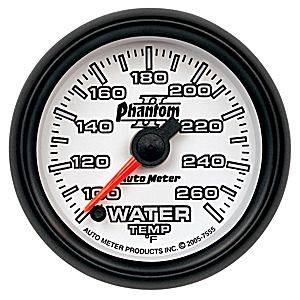 Autometer - Auto Meter Phantom II Series, Water Temperature 100*-260*F (Full Sweep Electric)