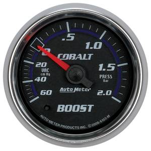 Autometer - Auto Meter Cobalt Series, Boost/Vacuum 60CM. HG/2.0BAR (Mechanical)