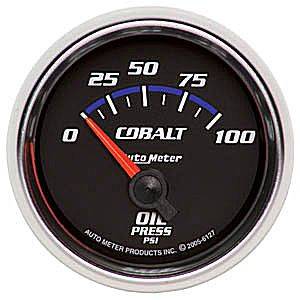 Autometer - Auto Meter Cobalt Series, Oil Pressure 0-100psi (Short Sweep Electric)