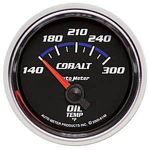 Autometer - Auto Meter Cobalt Series, Oil Temperature 140*-300*F (Short Sweep Electric)