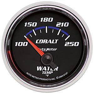 Autometer - Auto Meter Cobalt Series, Water Temperature 100*-250*F (Short Sweep Electric)
