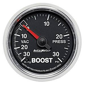 Autometer - Auto Meter GS Series, Boost/Vacuum Pressure 30" HG/30psi (Mechanical)