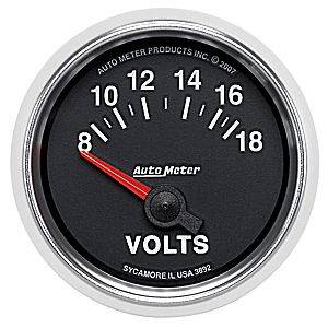 Autometer - Auto Meter GS Series, Voltmeter 8-18volts (Short Sweep Electric)