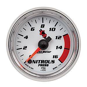 Autometer - Auto Meter C2 Series, Nitrous Pressure 0-1600psi (Full Sweep Electric)