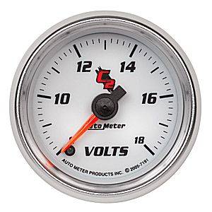 Autometer - Auto Meter C2 Series, Voltmeter 8-18volts (Full Sweep Electric)