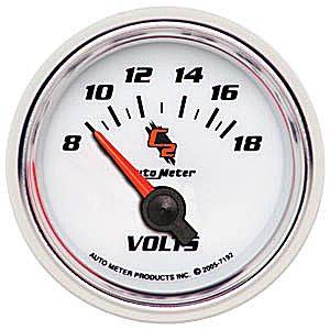 Autometer - Auto Meter C2 Series, Voltmeter 8-18volts (Short Sweep Electric)
