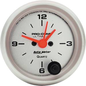 Autometer - Auto Meter Ultra Lite Series, Clock (Short Sweep Electric)