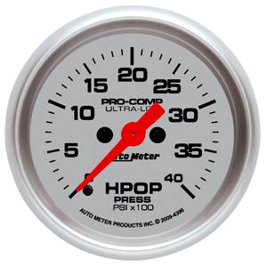 Autometer - Auto Meter Ultra Lite Series, Diesel HPOP Pressure 0-4,000psi (Full Sweep Electric) 7.3L & 6.0L