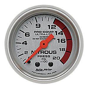 Autometer - Auto Meter Ultra Lite Series, Nitrous Pressure 0-2000psi (Mechanical)