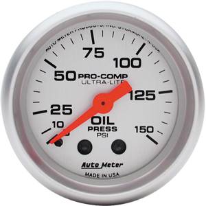 Autometer - Auto Meter Ultra Lite Series, Oil Pressure 0-150psi (Mechanical)