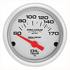 Autometer - Auto Meter Ultra Lite Series, Oil Temperature 60*-170*C (Short Sweep Electric)