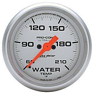 Autometer - Auto Meter Ultra Lite Series, Water Temperature 60*-210*F (Full Sweep Electric)