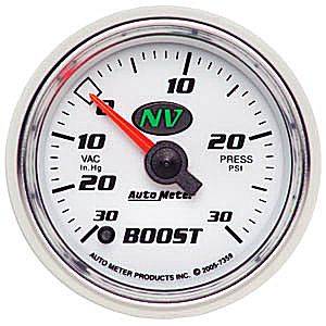 Autometer - Auto Meter NV Series, Boost/Vacuum Pressure 30" HG/30psi (Full Sweep Electric)
