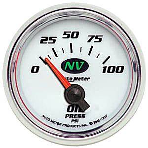 Autometer - Auto Meter NV Series, Oil Pressure 0-100psi (Short Sweep Electric)