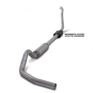 Exhaust - 4" Turbo/Down-Pipe Back Single Exit Exhaust - Diamond Eye Performance - Diamond Eye 4" Turbo Back Exhaust, Ford (1994-97) F250/F350, 7.3L Power Stroke, Single, T-409 Stainless (Retains Cat)