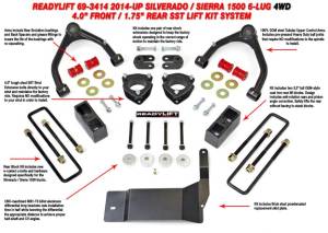 ReadyLIFT Suspension - ReadyLIFT Lift Kit, Chevy/GMC (2014-15) 1500 4x4, 4" front & 1.75" rear - Image 2