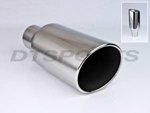 Different Trends - Different Trends Exhaust Tip, 4" - 7" x 18" Angle, T-304 Stainless, Single Wall Rolled Edge - Image 2