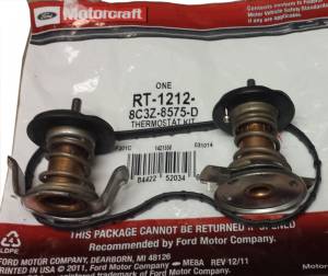 Ford Genuine Parts - Ford Motorcraft Thermostat Kit, Ford (2008-10) 6.4L Power Stroke (Pair w/ Gasket) - Image 3