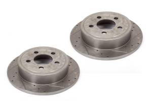 Disc Brake Rotors (2)F, Drilled and Slotted; 07-15 Jeep Wrangler JK