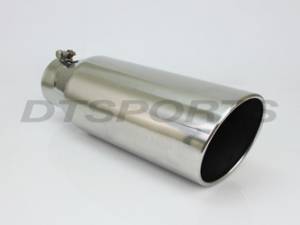 Different Trends - Different Trends Exhaust Tip, 5" - 6" x 18" Angle, Stainless, Single Wall Rolled Edge - Image 2