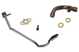 Ford Genuine Parts - Ford Motorcraft Turbo Oil Line Update Kit, Ford (2003-10) 6.0L Power Stroke Diesel (Drain Line [6C3Z-9T515-A] & Feed Line [3C3Z-9T516-A] - Image 1