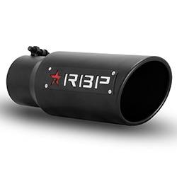 Exhaust Tips - Exhaust Tips, 4" Inlet - Rolling Big Power - RBP RX-1 4" Inlet to 5" Outlet - 18" Long Dual Badged (Black/ Red Star)