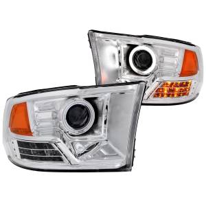 Lighting - Headlights/Driving Lamps - Anzo - Anzo Projector Headlight, Dodge (20010-18) 2500/3500 (Chrome Housing/ Clear Lens)