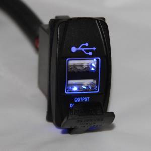 BTR Products - BTR Switch Style USB Power Port, C-Series (Dual 3.1A) Blue - Image 2