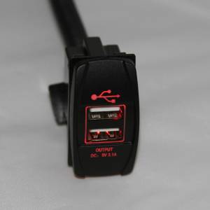 BTR Products - BTR Switch Style USB Power Port, C-Series (Dual 3.1A) Red - Image 3