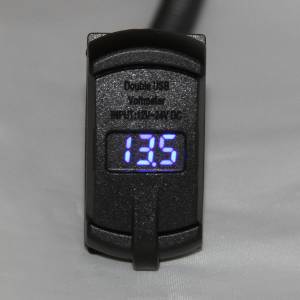 BTR Products - BTR Switch Style USB Power Port, D-Series with Voltage Display (Dual 4.2A) Blue - Image 3
