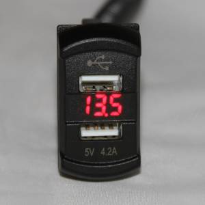 BTR Products - BTR Switch Style USB Power Port, D-Series with Voltage Display (Dual 4.2A) Red - Image 2