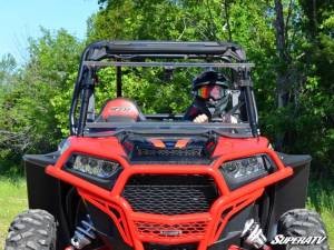 SuperATV - Polaris RZR XP Turbo Scratch Resistant Polycabonate Clear, Flip Windshield (2016-18) **With Ride Command** - Image 6
