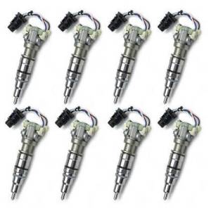 Warren Diesel Fuel Injectors, Ford (2003-10) 6.0L Power Stroke, set of 8 155cc (stock nozzle) with New Spool Valves