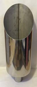 Different Trends - Different Trends Smoke Stack, 12"x36" Angle Cut (5" ID inlet) Stainless Steel