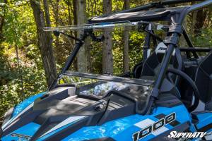 SuperATV - Polaris RZR XP Turbo Scratch Resistant Polycabonate Clear, Flip Windshield (2019) **With Ride Command** - Image 7