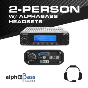 Rugged Radios 2-Person - 696 Complete Communication System - with ALPHA BASS Headsets
