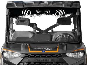 Polaris Ranger 1000 Full Windshield, Eyes Print (Scratch Resistant Polycarbonate) Clear