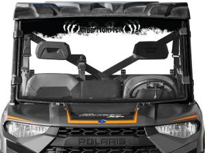 Polaris Ranger XP 1000 Full Windshield, Mud Monster Print (Scratch Resistant Polycarbonate) Clear
