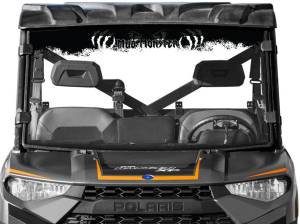 Polaris Ranger XP 900 Full Windshield, Mud Monster Print (Scratch Resistant Polycarbonate) Clear