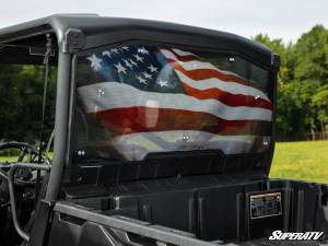 SuperATV - Can-Am Defender Rear Windshield, American Flag Print (Scratch Resistant Polycabonate-Clear) - Image 2