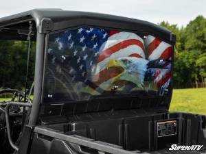 SuperATV - Can-Am Defender Rear Windshield, American Flag & Eagle Print (Scratch Resistant Polycabonate-Clear) - Image 2
