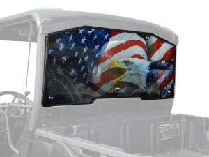 SuperATV - Can-Am Defender Rear Windshield, American Flag & Eagle Print (Scratch Resistant Polycabonate-Clear) - Image 3