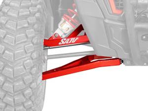 SuperATV - Polaris RZR XP Turbo Sidewinder A-Arms—1.5" Forward Offset (Heavy Duty-4340 Chromoly Steel Ball Joints) Red - Image 2