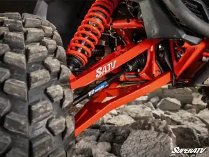 SuperATV - CAN-AM MAVERICK X3 SIDEWINDER A-ARMS—1.5" FORWARD OFFSET for 64" Models (Without Ball Joints) Red - Image 3