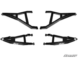 SuperATV - CAN-AM MAVERICK X3 SIDEWINDER A-ARMS—1.5" FORWARD OFFSET for 72" Models (With Super Duty 300M Ball Joints) Black - Image 6
