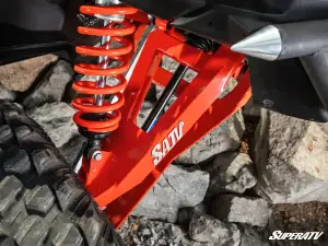SuperATV - CAN-AM MAVERICK X3 SIDEWINDER A-ARMS—1.5" FORWARD OFFSET for 64" Models (With Heavy Duty 4340 Chromoly Steel Ball Joints) Red - Image 5