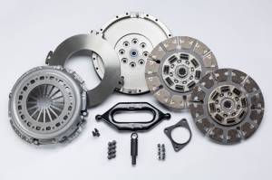 South Bend Clutch Street Dual Disk Kit with Flywheel, Dodge (1994-04) 5.9L 2500-3500 NV4500 & Non-HO NV5600, 550hp & 1100 ft lbs of torque (Org Button Clutch)
