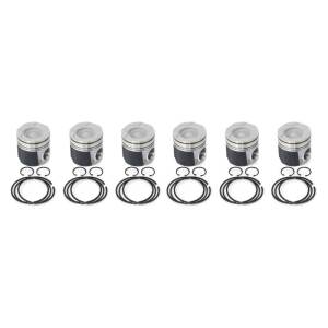 Industrial Injection Mahle Piston Standard Size Coated Tops & Skirts w/ Rings, Wristpins & Clips Kit for Dodge/Ram (1998.5-02) 24V Cummins (STD)